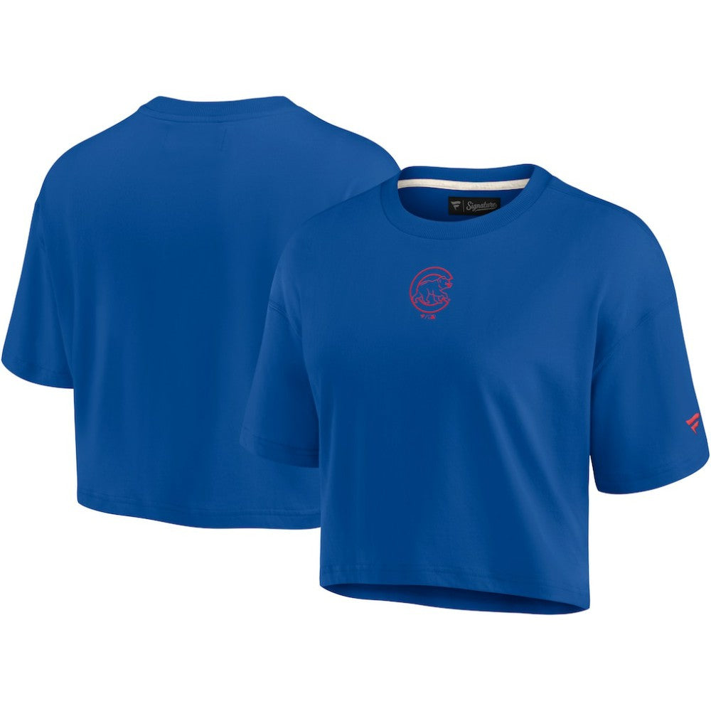 Chicago Cubs Fanatics Women's Elements Super Soft Boxy Cropped T-Shirt - MLB T-shirts