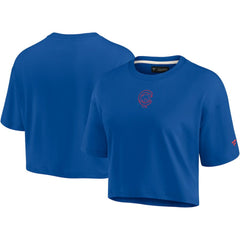 Chicago Cubs Fanatics Women's Elements Super Soft Boxy Cropped T-Shirt - MLB T-shirts