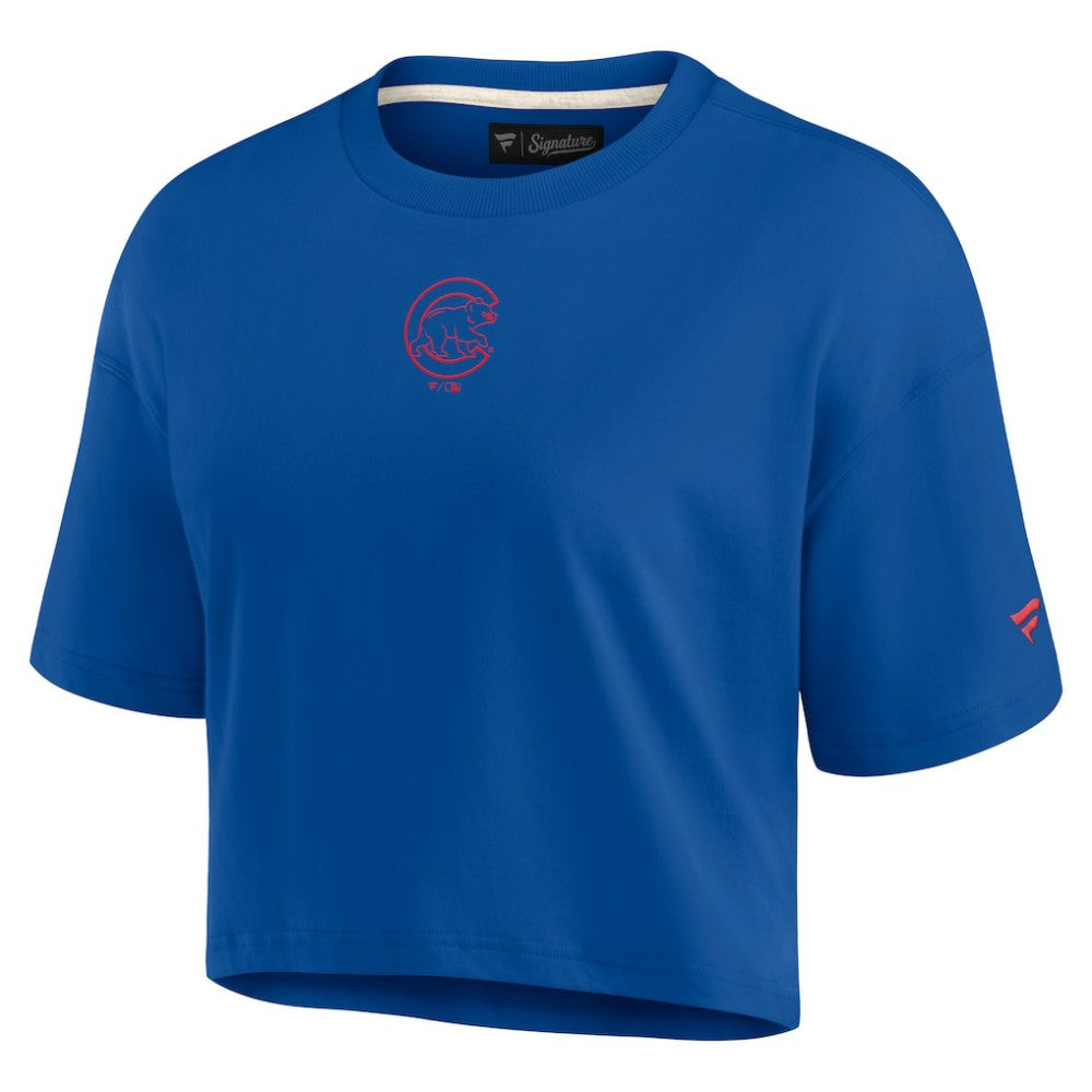 Chicago Cubs Fanatics Women's Elements Super Soft Boxy Cropped T-Shirt - MLB T-shirts