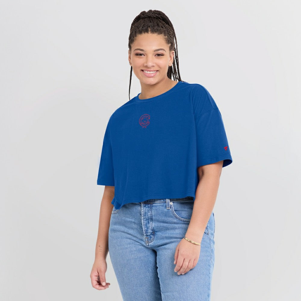 Chicago Cubs Fanatics Women's Elements Super Soft Boxy Cropped T-Shirt - MLB T-shirts