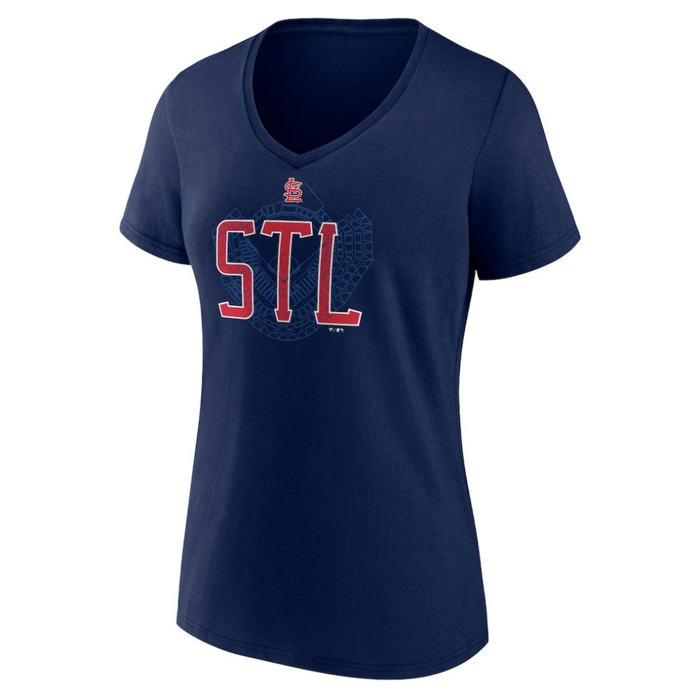 St. Louis Cardinals Women's Paint the Black V-Neck T-Shirt - MLB T-shirts