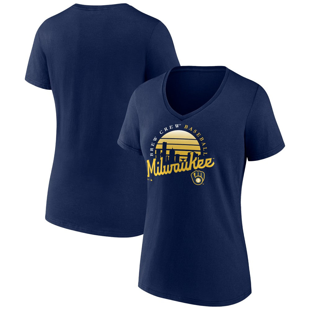 Milwaukee Brewers Women's One Champion V-Neck T-Shirt - MLB T-shirts