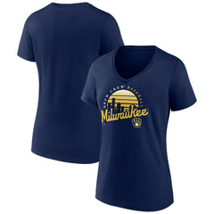 Milwaukee Brewers Women's One Champion V-Neck T-Shirt - MLB T-shirts