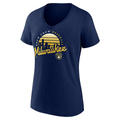 Milwaukee Brewers Women's One Champion V-Neck T-Shirt - MLB T-shirts