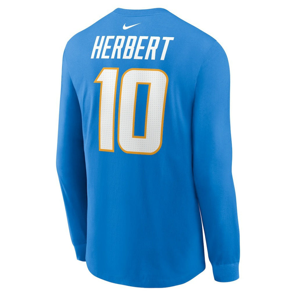 Los Angeles Chargers Justin Herbert  Player Name & Number Long Sleeve T-Shirt | NFL US