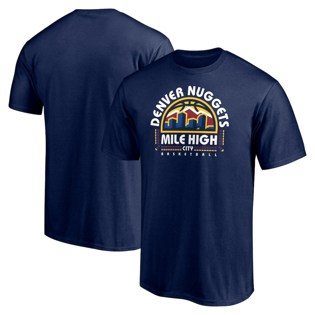 Navy Denver Nuggets Push Ahead T-Shirt sale | NBA