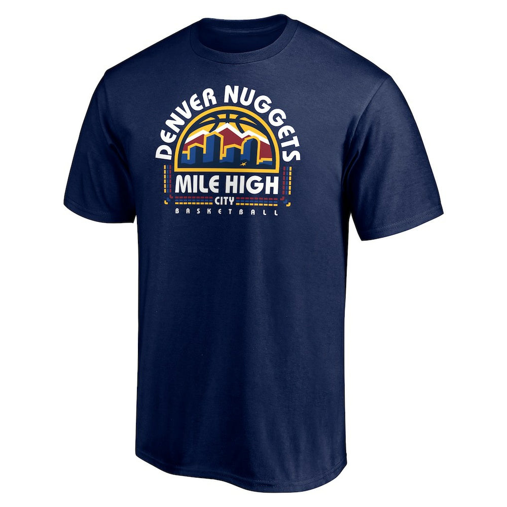 Navy Denver Nuggets Push Ahead T-Shirt sale | NBA
