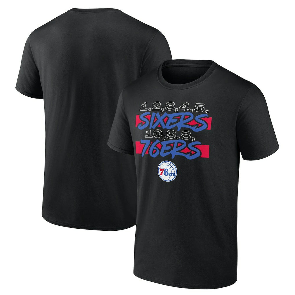 Black Philadelphia 76ers Core Hometown Launch T-Shirt | NBA