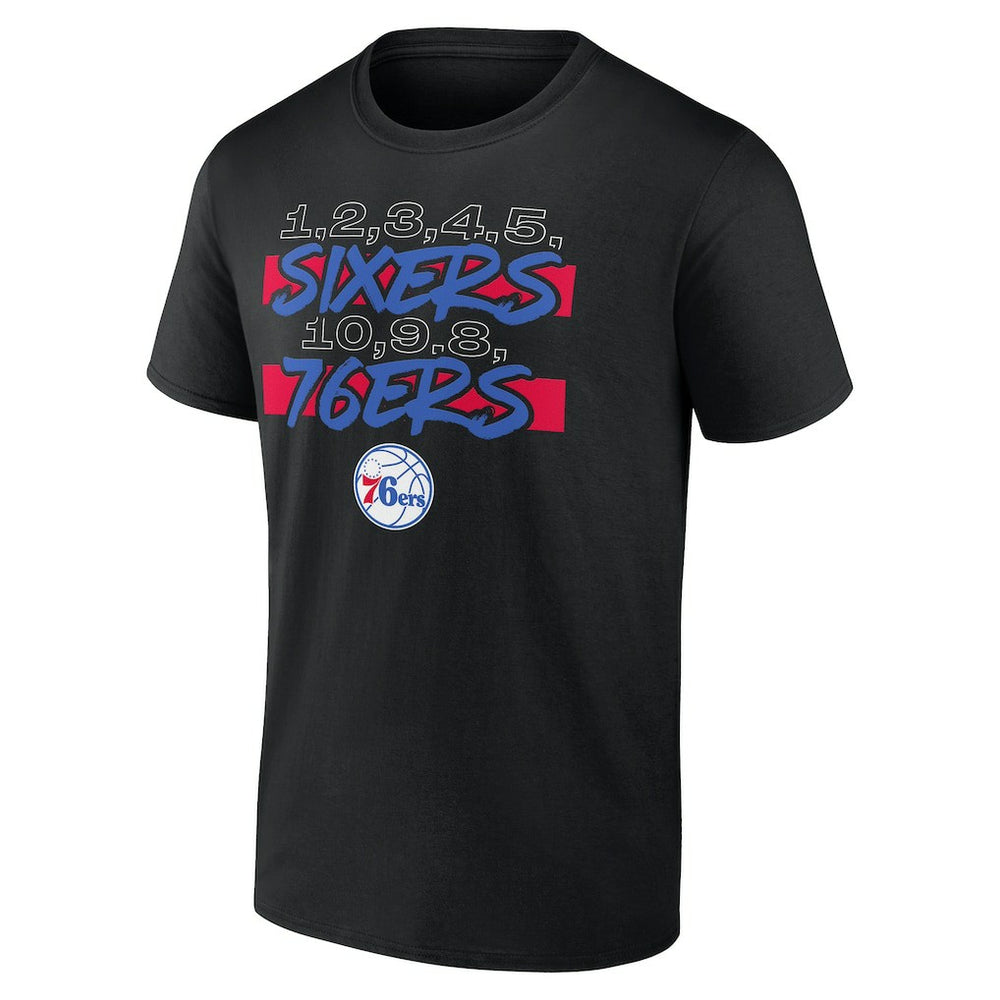 Black Philadelphia 76ers Core Hometown Launch T-Shirt | NBA