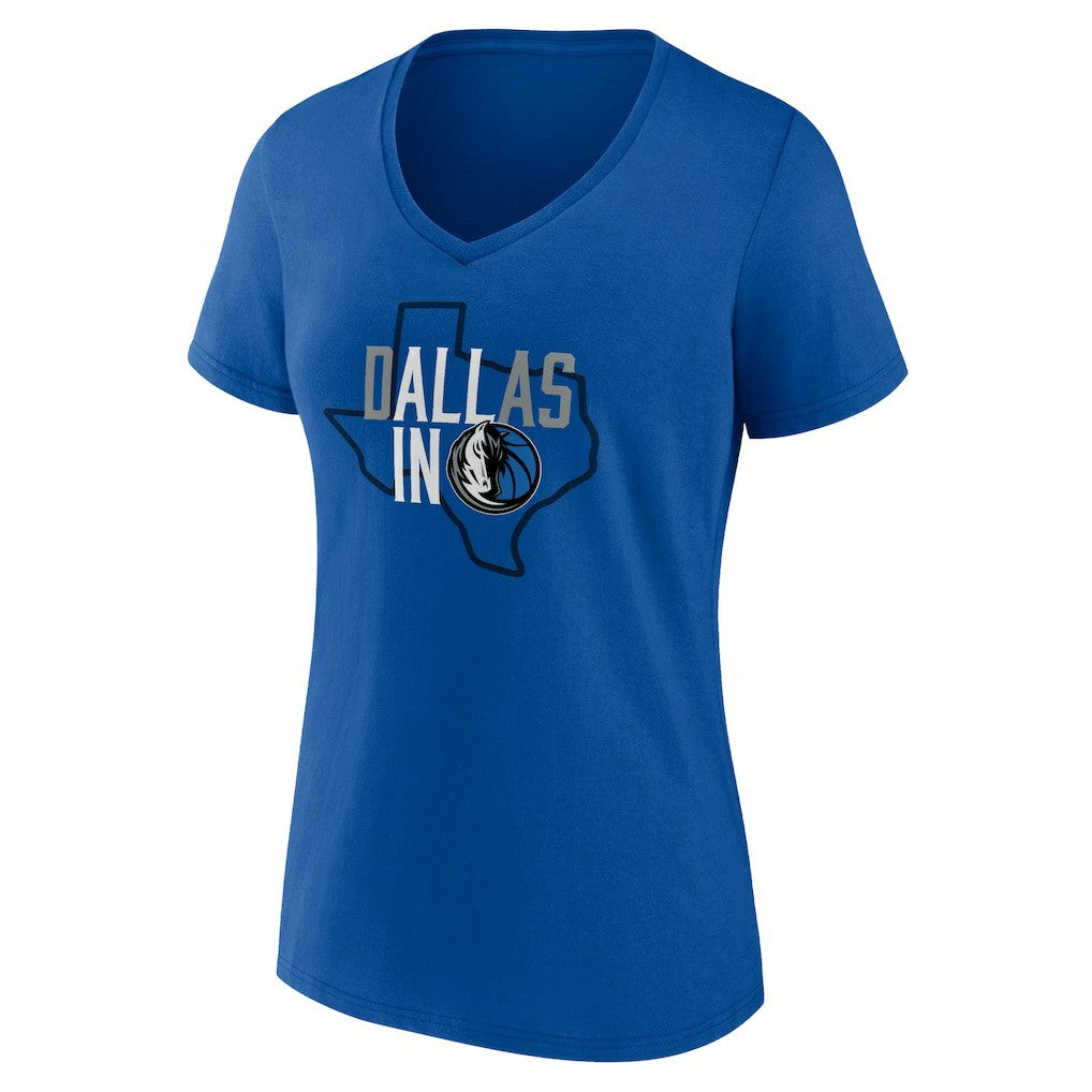 Blue Dallas Mavericks Women's Core Hometown Launch V-Neck T-Shirt sale | NBA