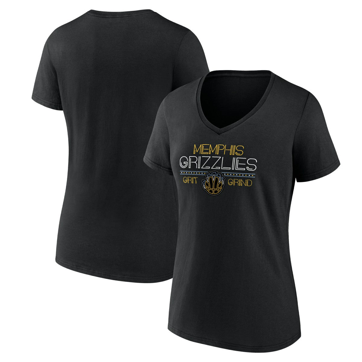Black Memphis Grizzlies Women's Core Hometown Launch V-Neck T-Shirt | NBA