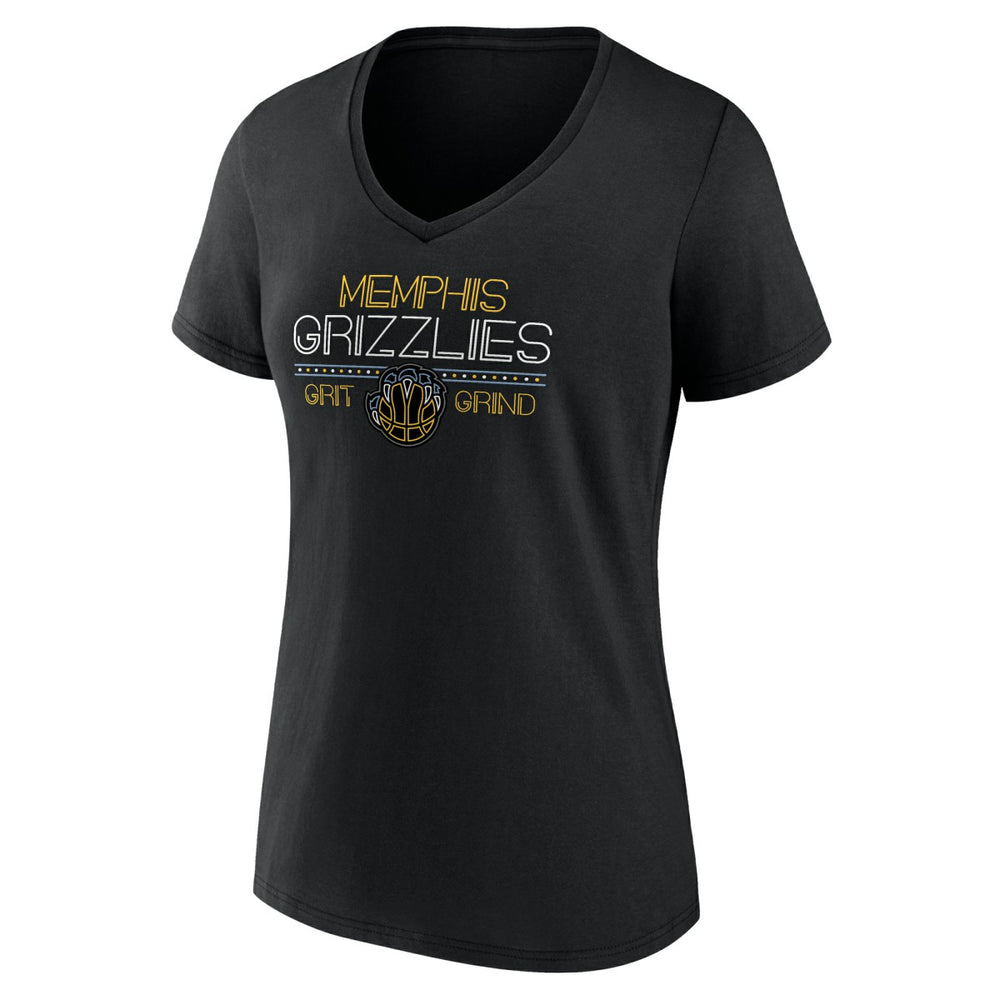 Black Memphis Grizzlies Women's Core Hometown Launch V-Neck T-Shirt | NBA
