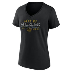 Black Memphis Grizzlies Women's Core Hometown Launch V-Neck T-Shirt | NBA