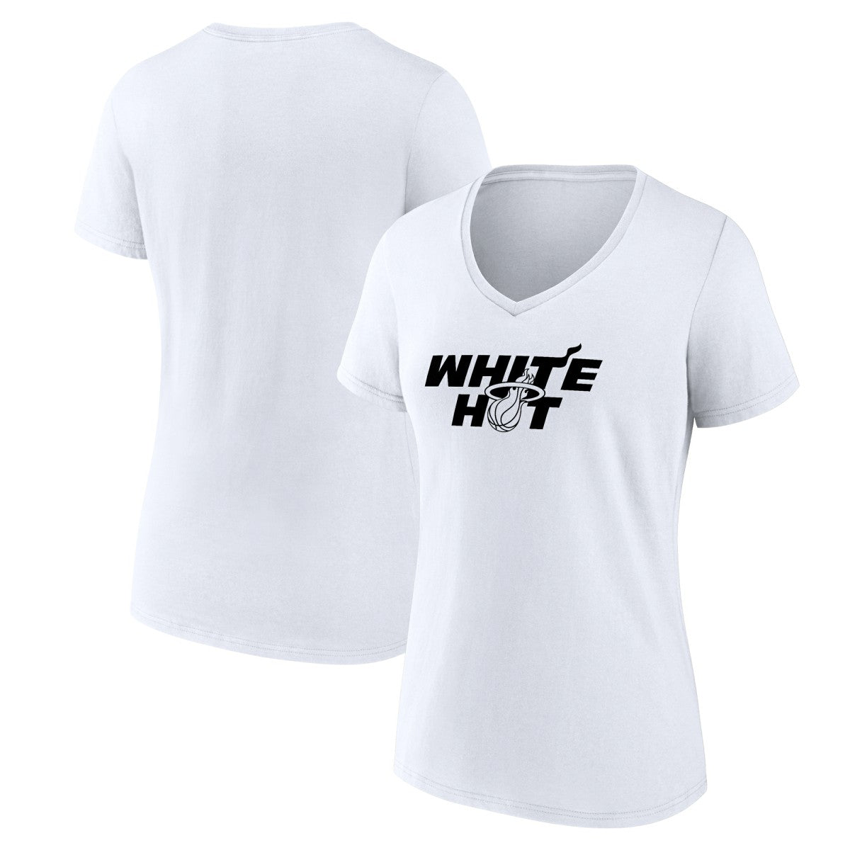 White Miami Heat Women's Core Hometown Launch V-Neck T-Shirt | NBA
