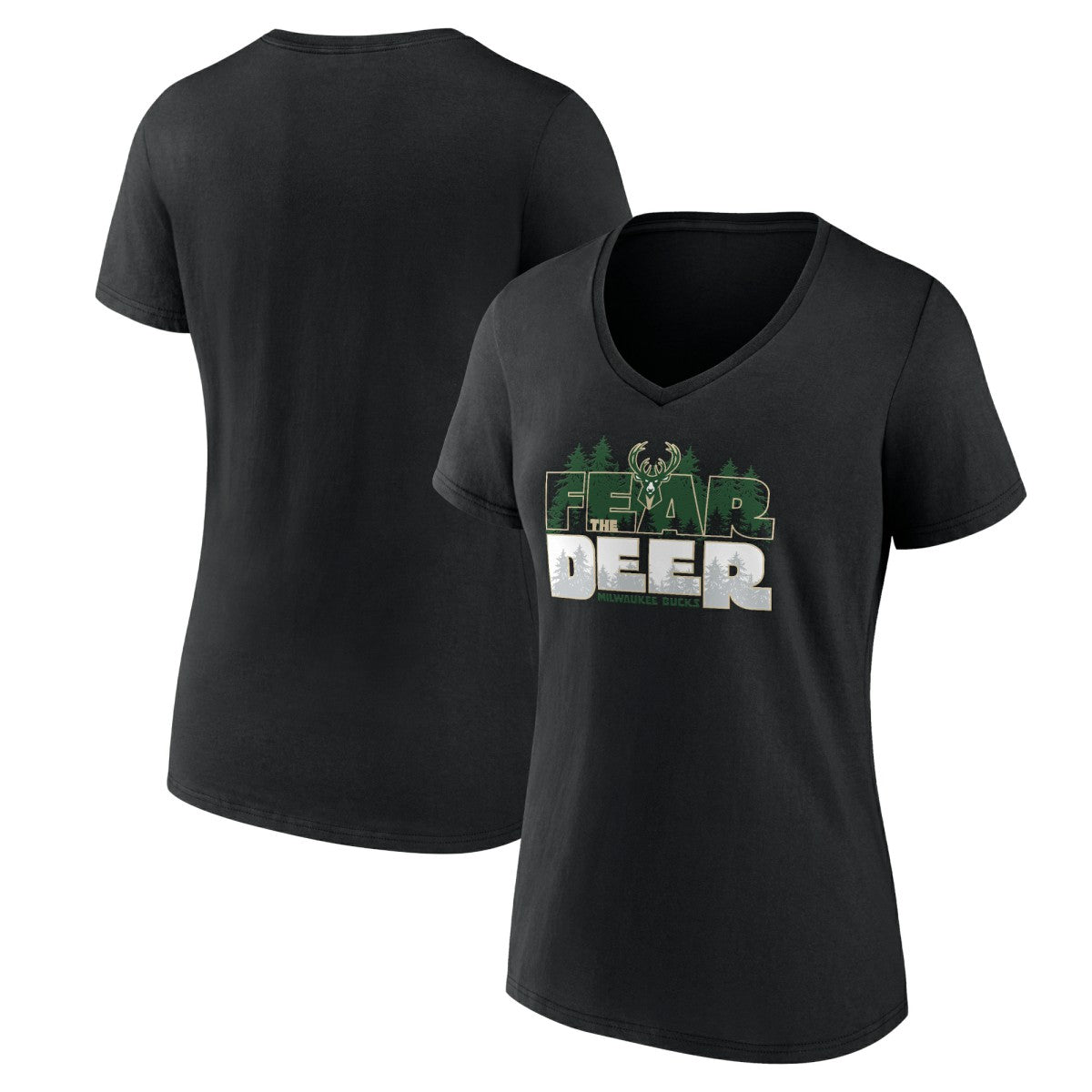 Women's Black Milwaukee Bucks Core Hometown V-Neck T-Shirt for sale | NBA