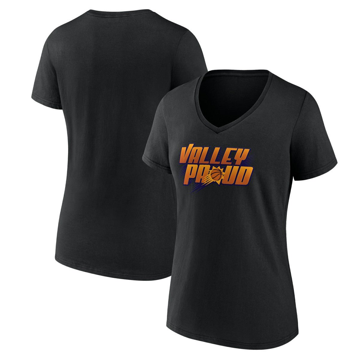 Black Phoenix Suns Women's Core Hometown Launch V-Neck T-Shirt | NBA