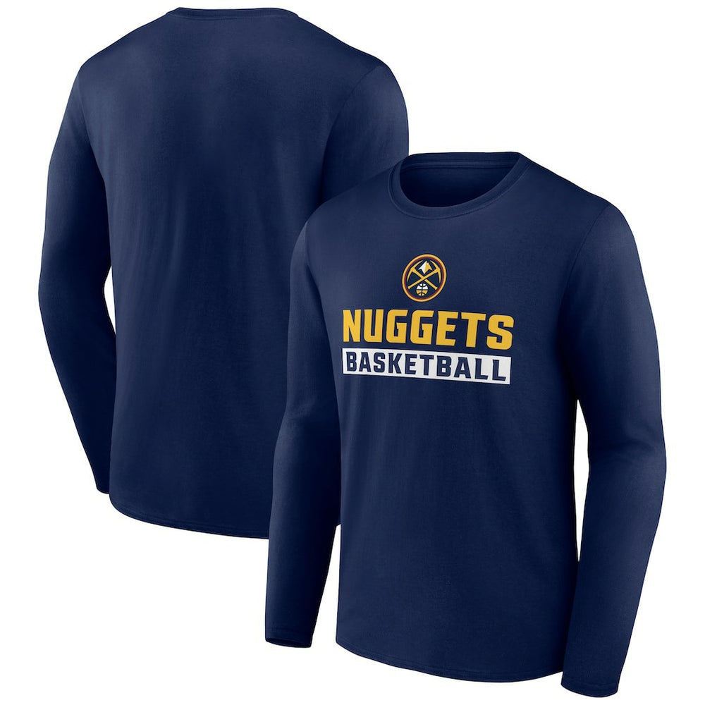 Navy Denver Nuggets Let's Go Long Sleeve T-Shirt sale | NBA