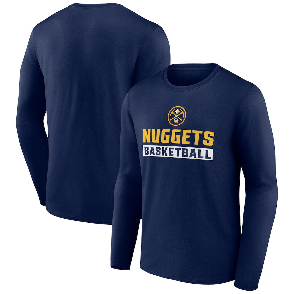 Navy Denver Nuggets Let's Go Long Sleeve T-Shirt sale | NBA