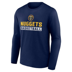 Navy Denver Nuggets Let's Go Long Sleeve T-Shirt sale | NBA