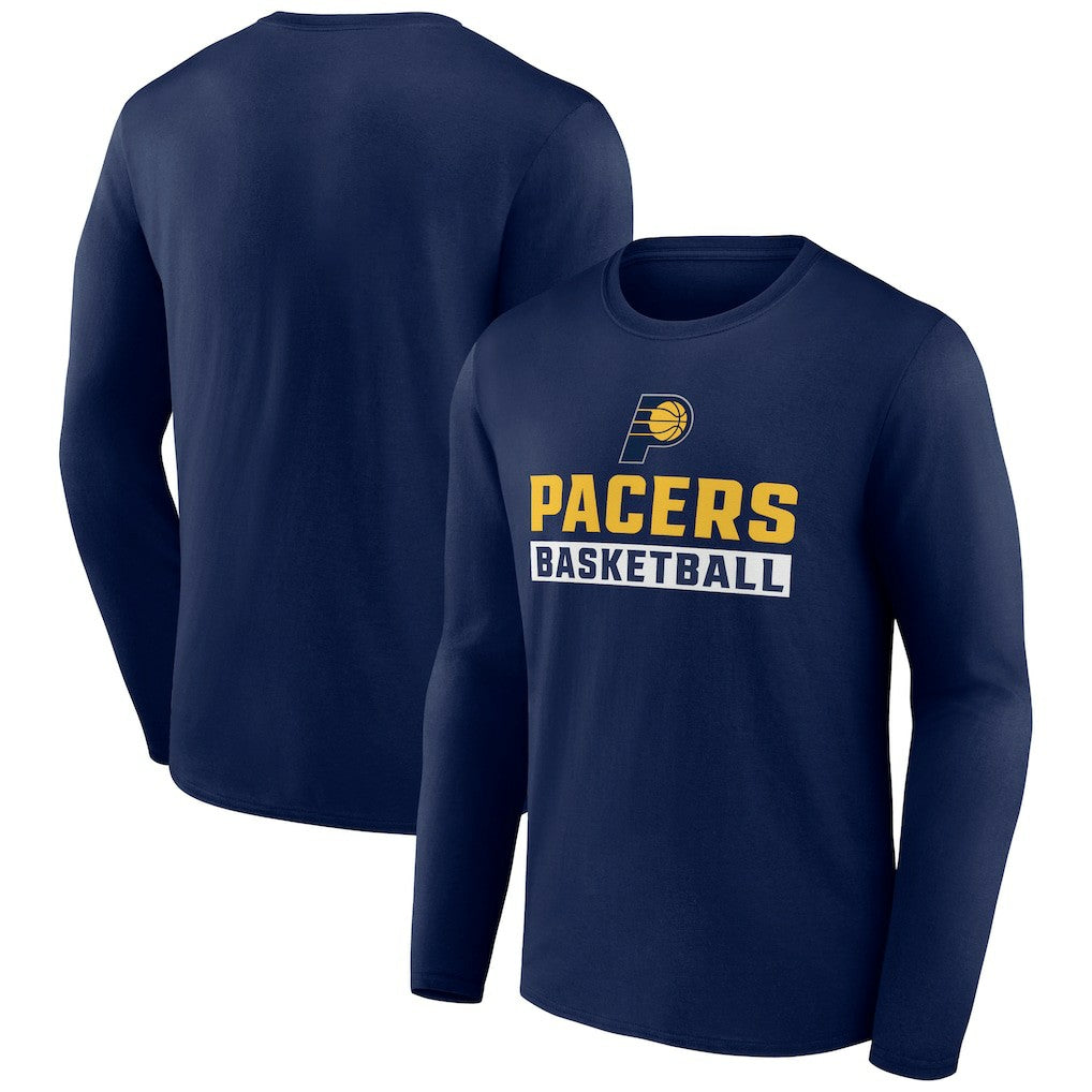 Navy Indiana Pacers Let's Go Long Sleeve T-Shirt | NBA