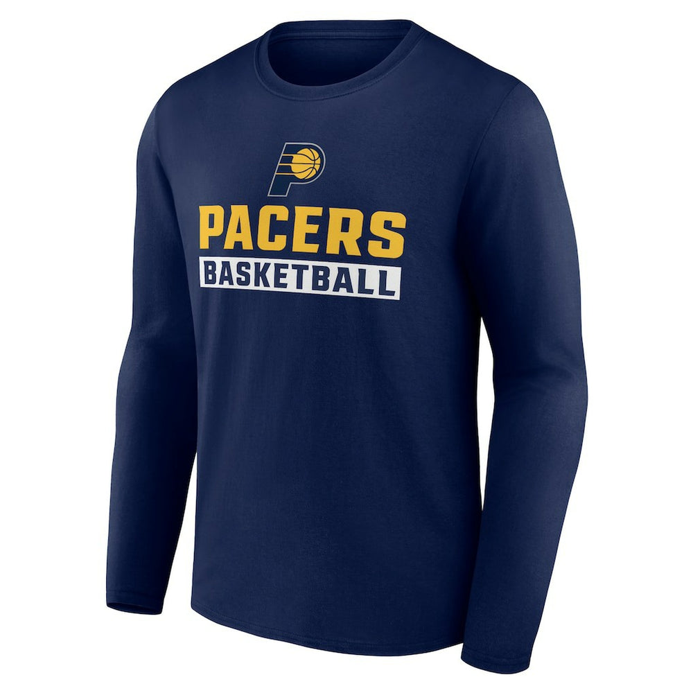 Navy Indiana Pacers Let's Go Long Sleeve T-Shirt | NBA