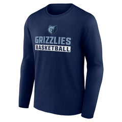 Navy Memphis Grizzlies Let's Go Long Sleeve T-Shirt | NBA