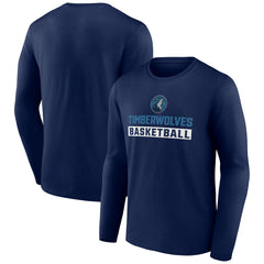 Navy Minnesota Timberwolves Let's Go Long Sleeve T-Shirt | NBA