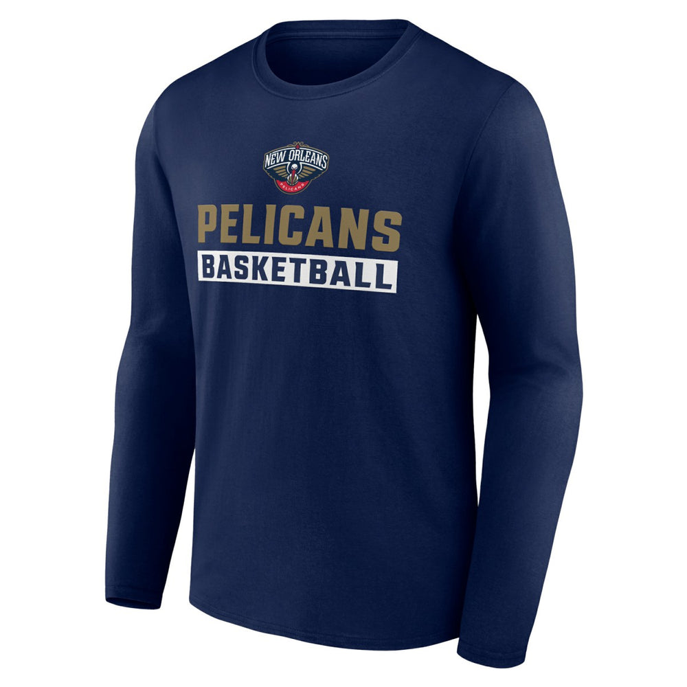 Navy New Orleans Pelicans Let's Go Long Sleeve T-Shirt | NBA