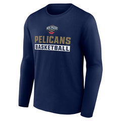 Navy New Orleans Pelicans Let's Go Long Sleeve T-Shirt | NBA