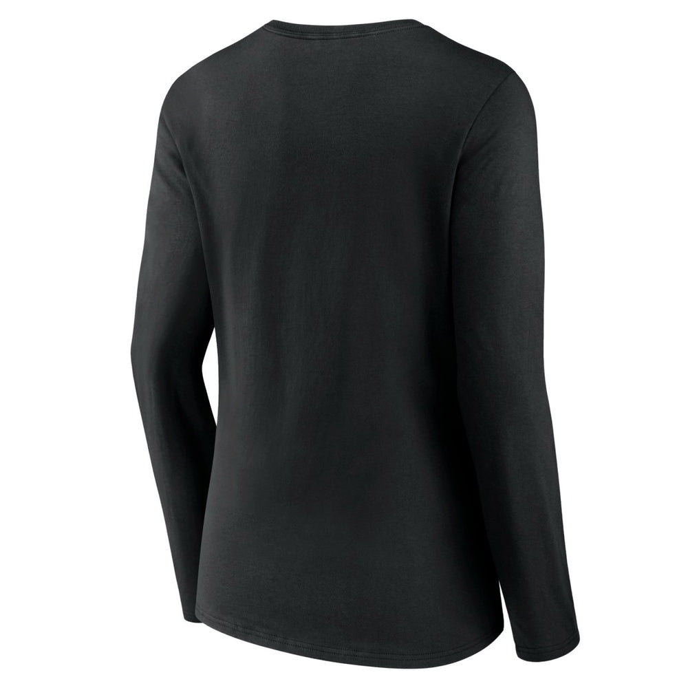 Black Los Angeles Lakers Women's Tumble V-Neck Long Sleeve T-Shirt | NBA