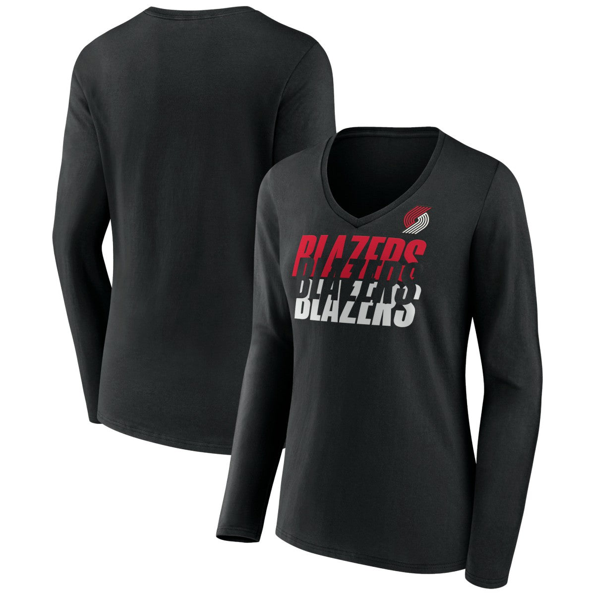 Black San Antonio Spurs Women's Tumble V-Neck Long Sleeve T-Shirt | NBA