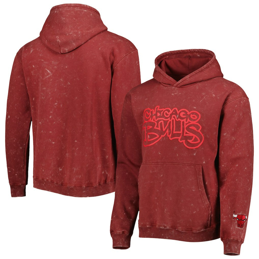 Red Chicago Bulls The Wild Collective Unisex Tonal Acid Wash Pullover Hoodie | NBA