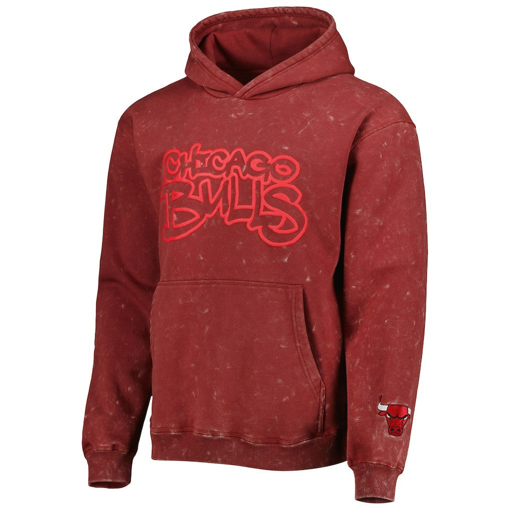 Red Chicago Bulls The Wild Collective Unisex Tonal Acid Wash Pullover Hoodie | NBA