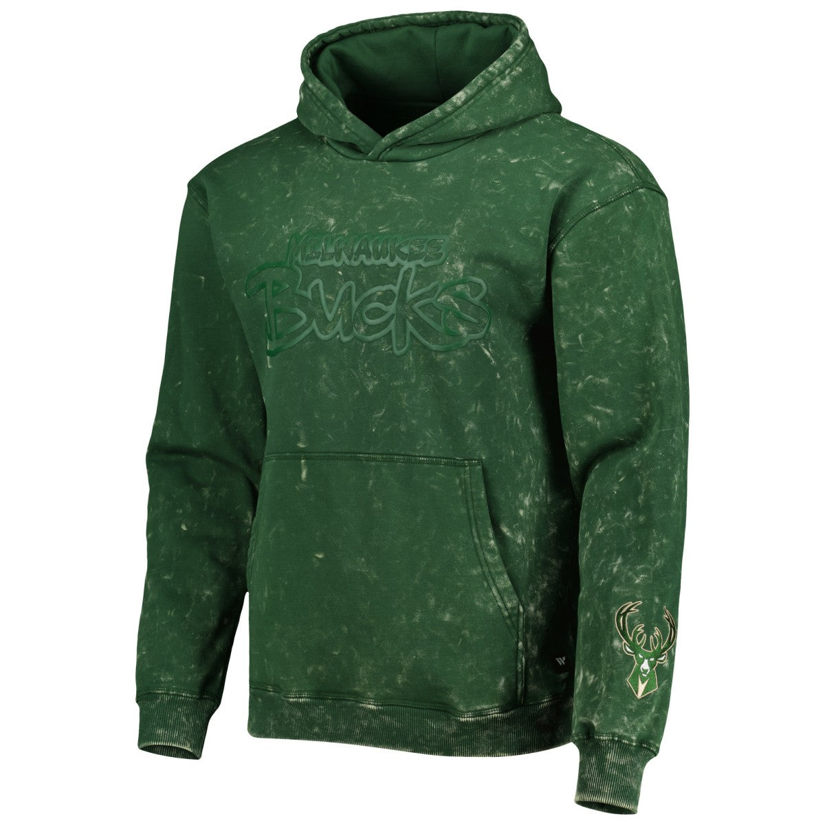 Hunter Green Milwaukee Bucks The Wild Collective Unisex Tonal Acid Wash Pullover Hoodie | NBA