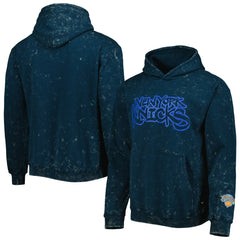 Blue New York Knicks The Wild Collective Unisex Tonal Acid Wash Pullover Hoodie | NBA