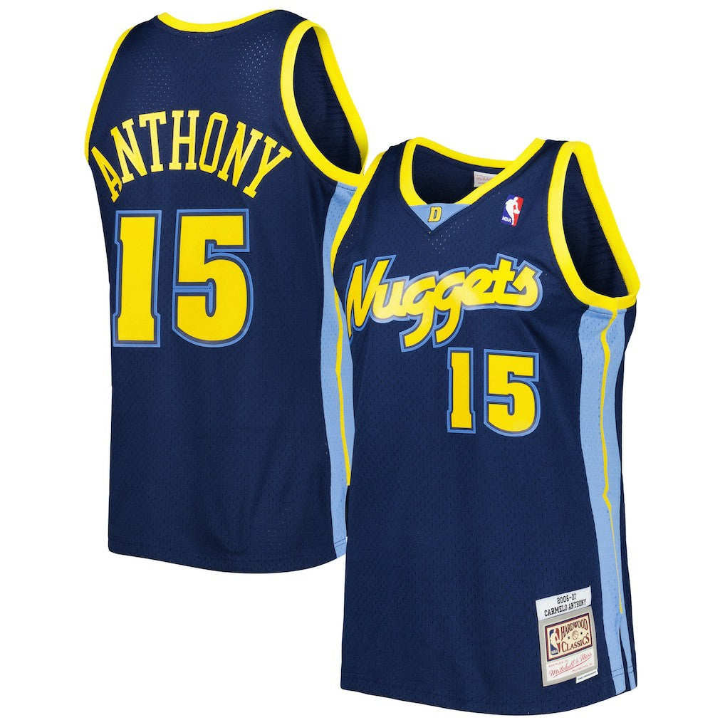 Navy Carmelo Anthony Denver Nuggets Hardwood Classics Swingman Jersey sale | NBA