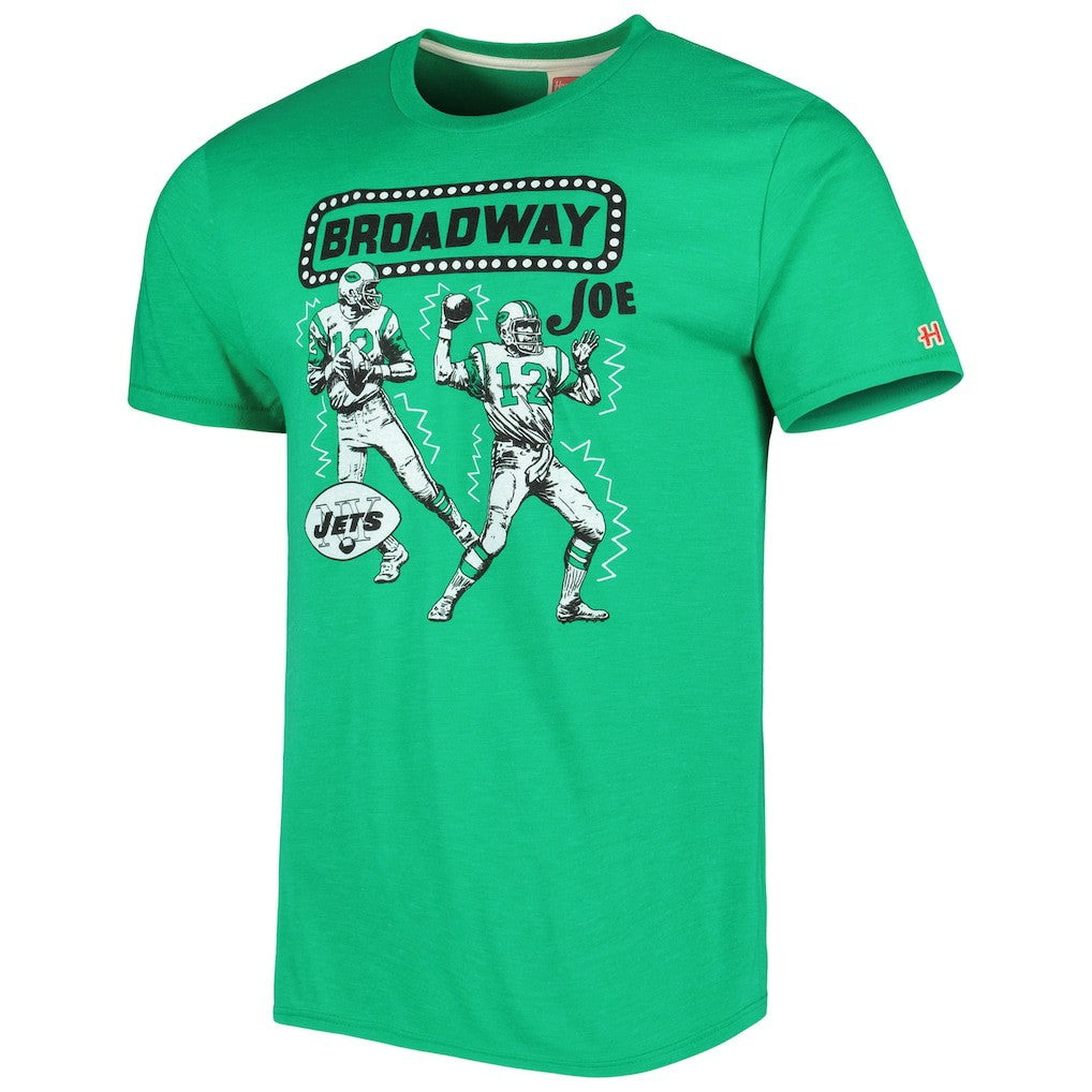 New York Jets Joe Namath  Homage Unisex Unisex Caricature Retired Player Tri-Blend T-Shirt | NFL Hot