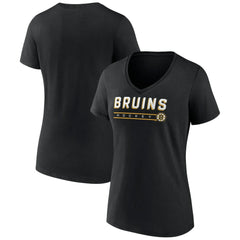 Boston Bruins Women's Primary Play V-Neck T-Shirt -  NHL T-shirts