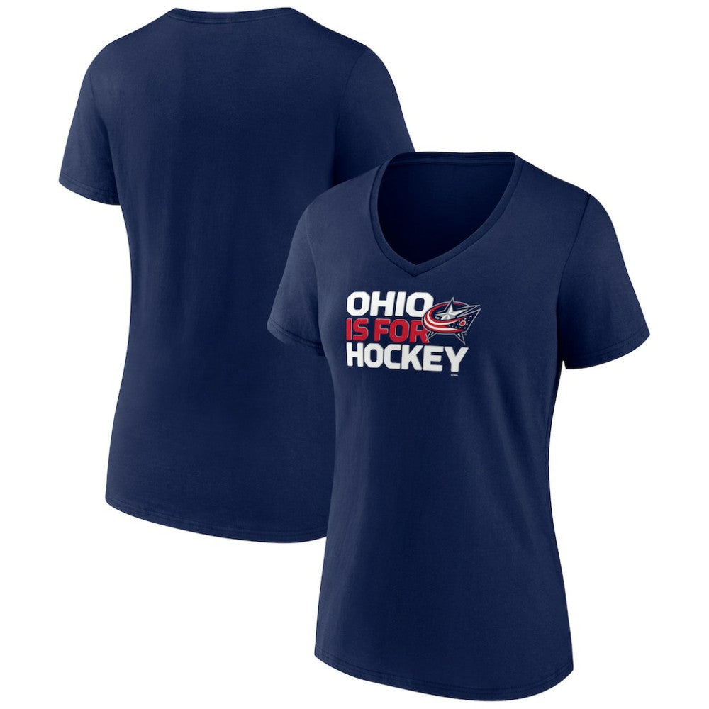 Columbus Blue Jackets Women's Active Edge V-Neck T-Shirt -  NHL T-shirts