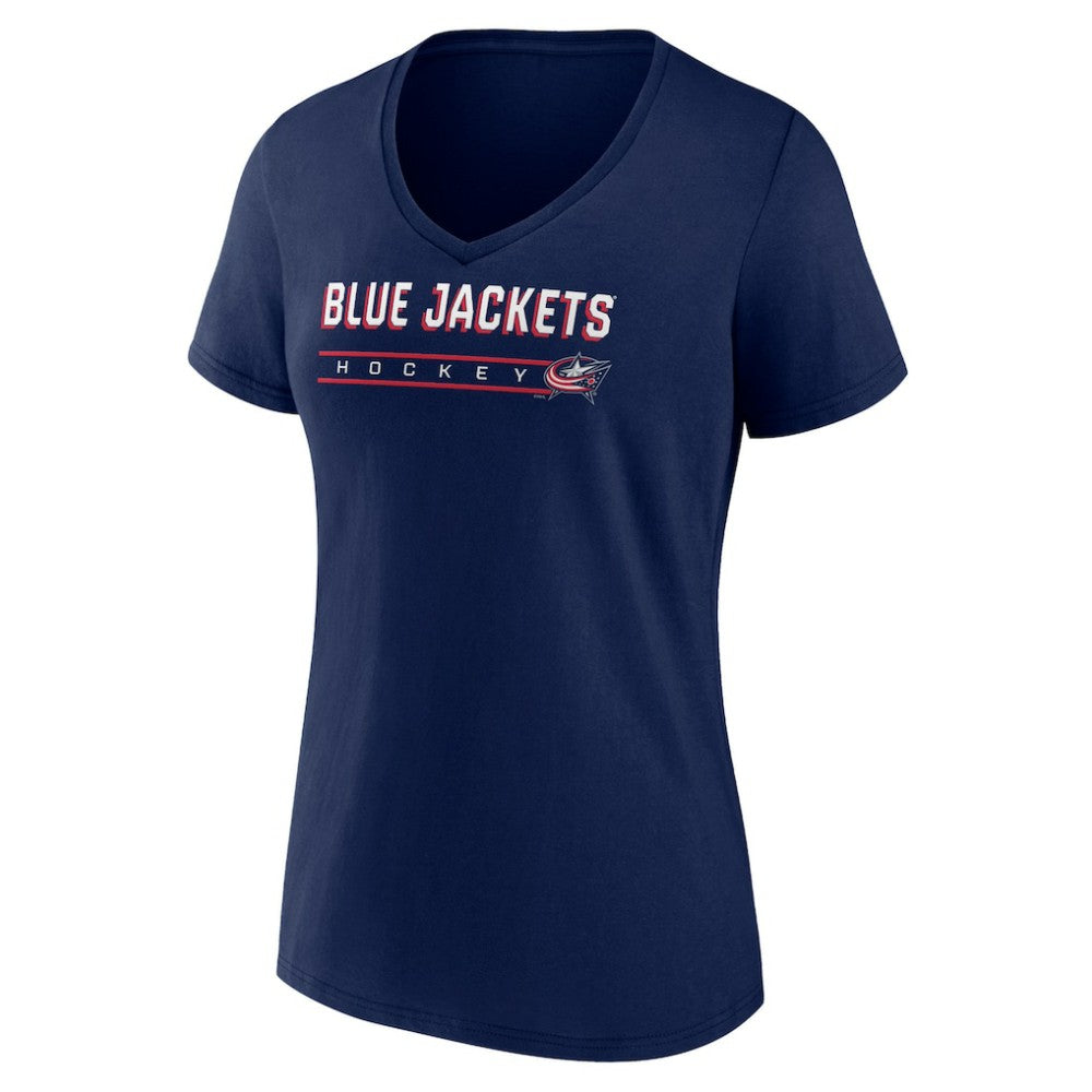 Columbus Blue Jackets Women's Primary Play V-Neck T-Shirt -  NHL T-shirts
