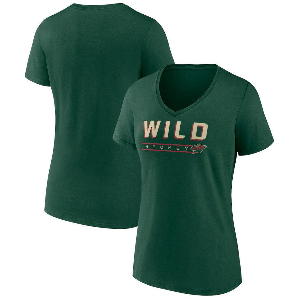 Minnesota Wild Women's Primary Play V-Neck T-Shirt -  NHL T-shirts