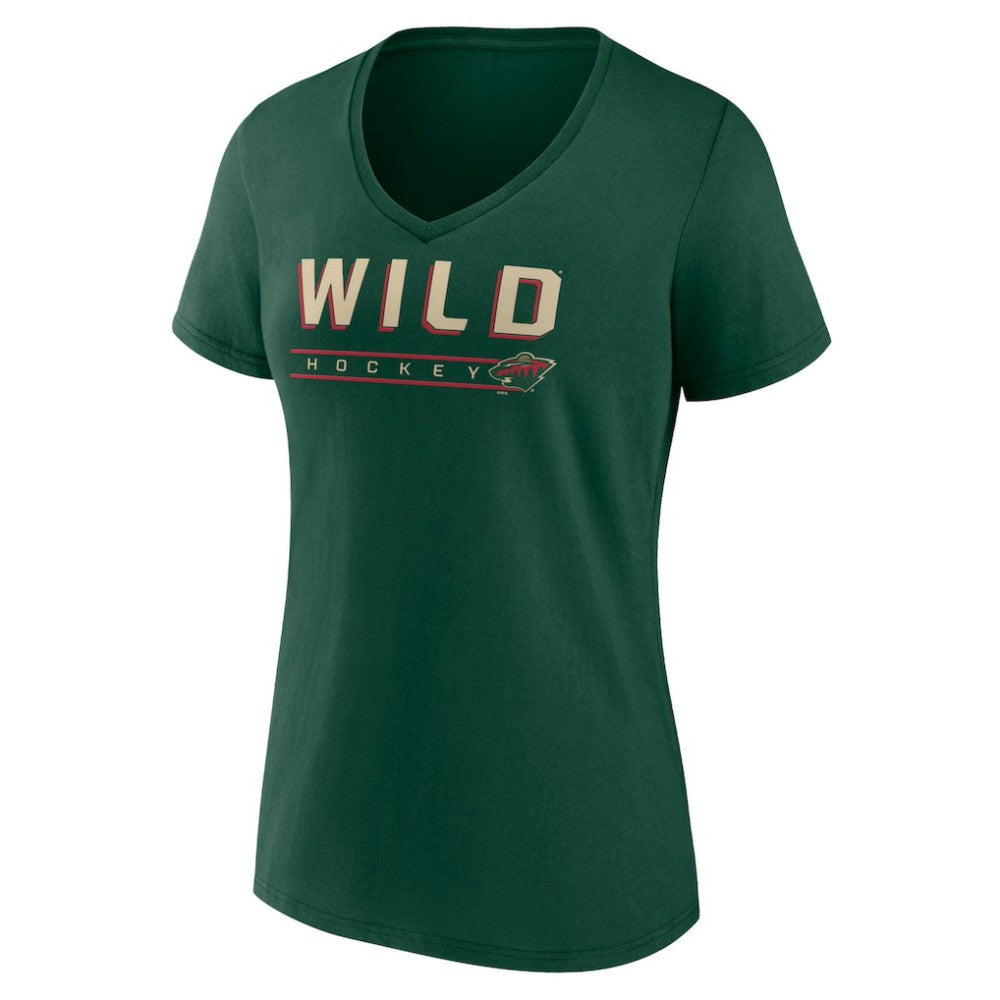Minnesota Wild Women's Primary Play V-Neck T-Shirt -  NHL T-shirts