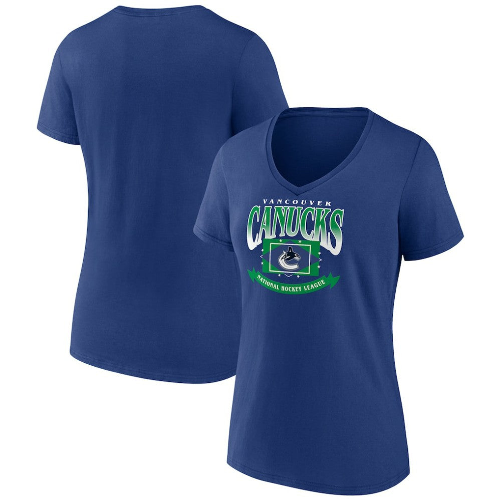 Vancouver Canucks Women's Slapshot V-Neck T-Shirt -  NHL T-shirts