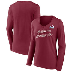 Colorado Avalanche Women's Forge Long Sleeve V-Neck T-Shirt -  NHL T-shirts