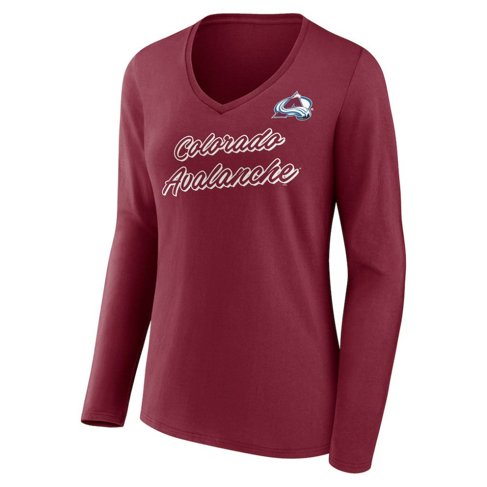 Colorado Avalanche Women's Forge Long Sleeve V-Neck T-Shirt -  NHL T-shirts