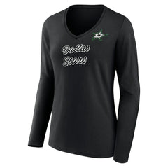 Dallas Stars Women's Forge Long Sleeve V-Neck T-Shirt -  NHL T-shirts