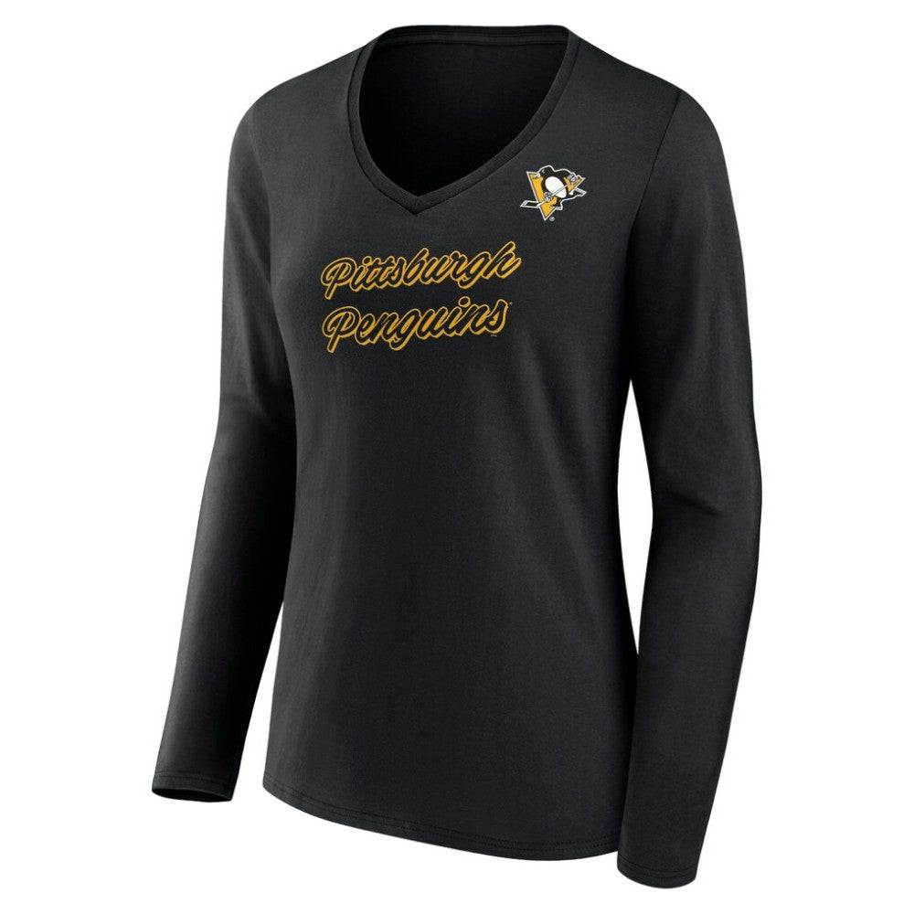 Pittsburgh Penguins Women's Forge Long Sleeve V-Neck T-Shirt -  NHL T-shirts
