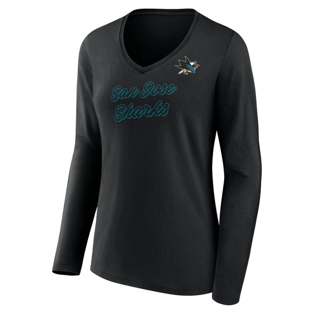 San Jose Sharks Women's Forge Long Sleeve V-Neck T-Shirt -  NHL T-shirts