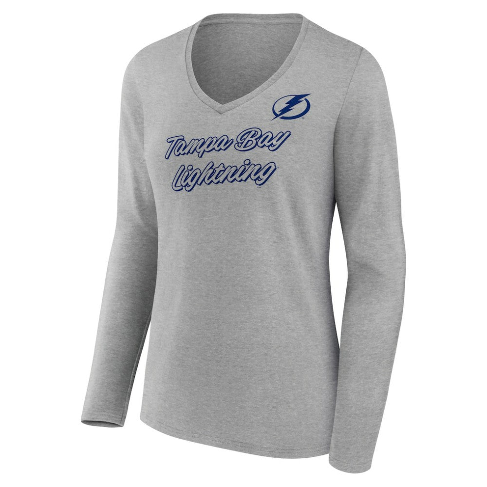 Tampa Bay Lightning Women's Forge Long Sleeve V-Neck T-Shirt -  NHL T-shirts