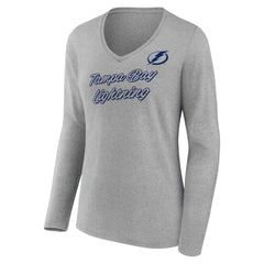 Tampa Bay Lightning Women's Forge Long Sleeve V-Neck T-Shirt -  NHL T-shirts